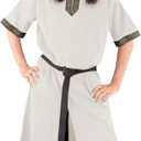 Mens Medieval Renaissance Mercenary Scottish Costume Viking LARP Costume Tunic Halloween Tops XXL