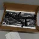 Popamaz Christmas Stocking Holder Stand with 10 Hooks, Floor Metal Stocking Hangers, Christmas Holiday Dcor Hanger Display for Home, Floor, Living Room (Black)