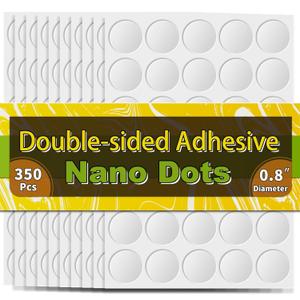Piteno 350Pcs Double Sided Adhesive Dots, 0.8" Clear Removable Sticky Adhesive Mounting Putty, Waterproof No Trace Dots Adhesive Putty for Poster Picture Festival Decoration Museum (20mm)