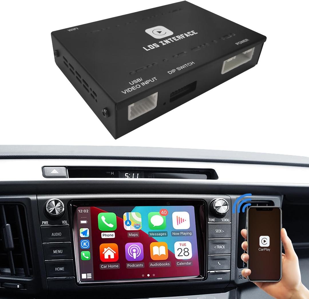 Wireless CarPlay Adapter for Toyota | Compatible with Tacoma, Tundra, Highlander, RAV4, 4Runner (2014-2019) | Supports Navigation, Music Playback, Mirroring, Camera & Original Car Functions