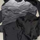 Daci Women Black Gradient Two Piece Rash Guard Long Sleeve Swimsuits UV UPF 50+ Swim Shirt Bathing Suit with Boyshort Bottom, Medium