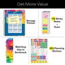 HARDCOVER 2026 Planner, 8.5"x11": 14 Months (November 2025 - December 2026), Daily Weekly Monthly Planner, Yearly Agenda, Bookmark, Pocket Folder and Sticky Note Set (Rainbow Petals)