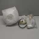 KCO Lighting Mid Century Modern Milk Glass Pendant Light Large White Globe Hanging Light Gold Ceiling Light Fixture 1 Light Pendant Lighting Brushed Brass Hanging Light Fixture