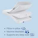 Casper Sleep Original Cooling Pillow, Standard Size Medium Soft Feel, Down-Alternative Fill, Supports Side, Back & Stomach Sleepers, Neck Pain Relief, Machine Washable