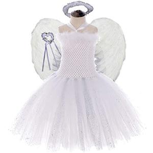 Tutu Dreams 4PCS Angel Costumes for Girls 2-10Y Birthday Outfit Halloween Party