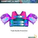 AEOCOO Puddle Float Jumper 20-30 Pounds, Toddler Swim Vest for 1-2 Years Old, Pool Floats with Swimming Arm Floaties Swim Jacket & Water Wings for Kids Swimmies, Boys, Girls, Nios