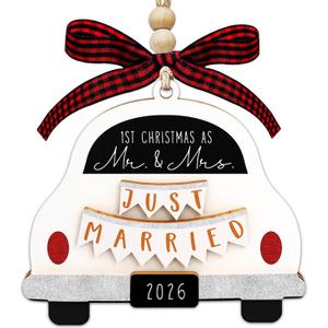 First Christmas Married Ornament 2026, Our First Christmas As Mr and Mrs Christmas Ornament - Bridal Shower Gift, Marriage Gifts, Wedding Gifts for Couples, Gift for Newlyweds