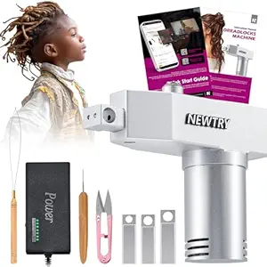 NEWTRY Dreadlocks Machine Automatic Dreadlocks Maker for Locs DIY Portable Instant Loc Machine with Multiple Tools 6/8/10mm (0.2/0.3/0.4in)