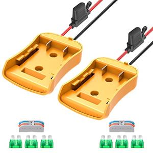 2 Packs Power Wheel Adapter for Dewalt 20V Battery Adapter Power Wheel Battery Converter Kit with Fuses & Wire Terminals, 12AWG Wire, Power Connector for DIY Rc Car Toys, Robotics and Rc Truck