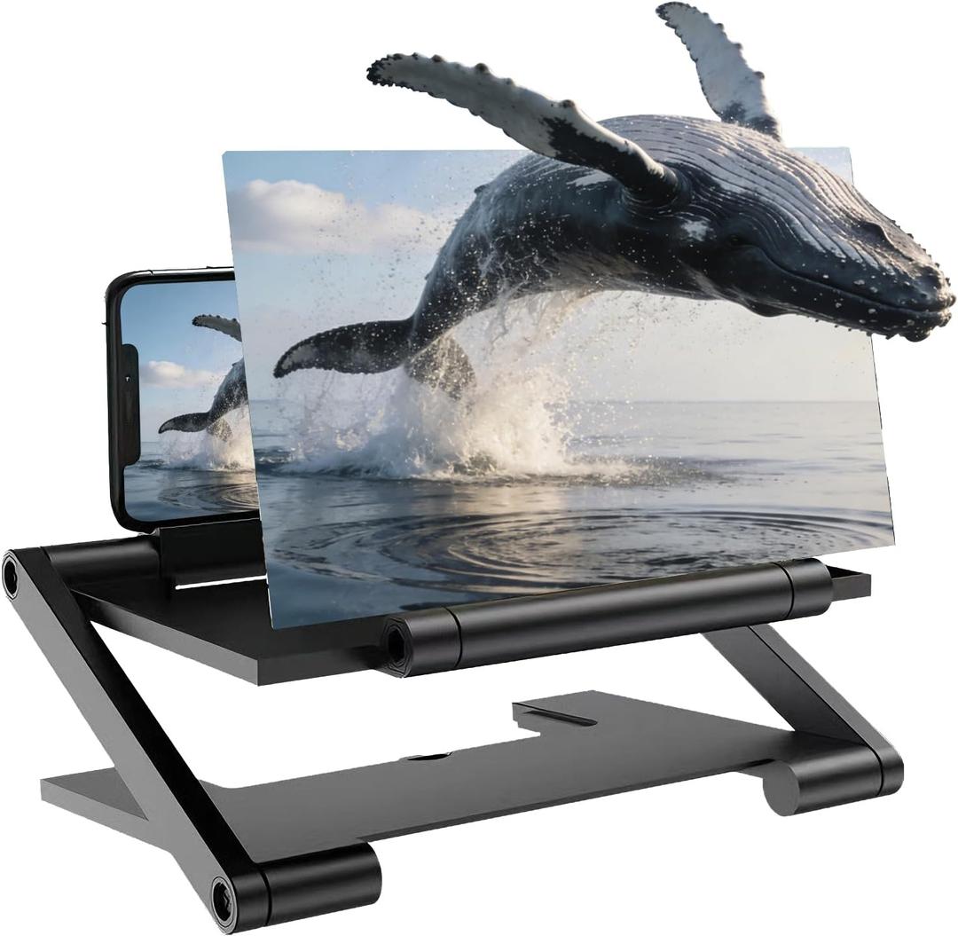 Screen Magnifier Version, 2026 New 3D HD Mobile Phone Magnifier Projector Screen, Portable Foldable Phone Screen Amplifier Screen Enlarger for Movies Videos, Supports All Smartphones
