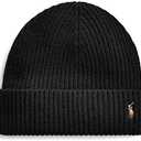 Polo Ralph Lauren Men`s Signature Pony Wool Blend Beanie (Polo Black, One Size)