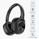 FM Radio Over Ear Headphones, Micro SD Card 30 Hrs Playtime Wireless and Wired Headphones with Deep Bass, Foldable Lightweight Headset with Built-in Microphone for Travel, Home Office