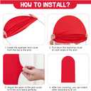 Red Arch Backdrop Covers - 7.2FT, 6FT Spandex Fitted Wedding Arch Stand Covers Round Top Chiara Stretchy Arch Backdrop Cover for Christmas Wedding Birthday Party Decoration