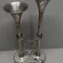 FARBIN Boat Horn 12V Waterproof Stainless Steel Trumpet Marine Horn,Electric Boat Horn for Boats Ship Sailboat Yacht Off-Road Vehicle Truck SUV RV Vans Touring Car (Stainless steel Double Tube)