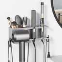 Hair Dryer Holder, Hair Tool Organizer, Blow Dryer Hanger Wall Mount for Dryer Hook, Bathroom Space-Saving Blow Dryer Organizer, Curling Irons Storage Wall Mounted (Gray)