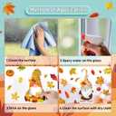 2 x Fall Gnome Window Clings, 93Pcs Thanksgiving Gnome Clings Fall Leaves Window Decals Stickers for Glass Windows for Thanksgiving Autumn Home Party Windows Decorations