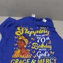 Stepping Into My 70th Birthday Afro Woman Religious Birthday T-Shirt(XXL)