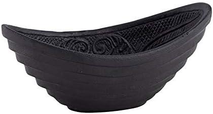 47th & Main Durable Black Cast Iron Bowl, 6.5" x 3.15", Oval