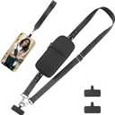 YFWE Phone Lanyard Crossbody Wrist Strap, Adjustable Phone Strap Crossbody with Detachable Wallet, Clip and Go Strap for Phone with Wallet Crossbody Compatible with All Smartphones (L)