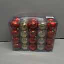 40PCS 2.36" Christmas Balls Ornaments, Plastic Christmas Tree Ornaments, Holiday Baubles, Hanging Decorations for Xmas Trees Holiday Party, Gold Red Baubles
