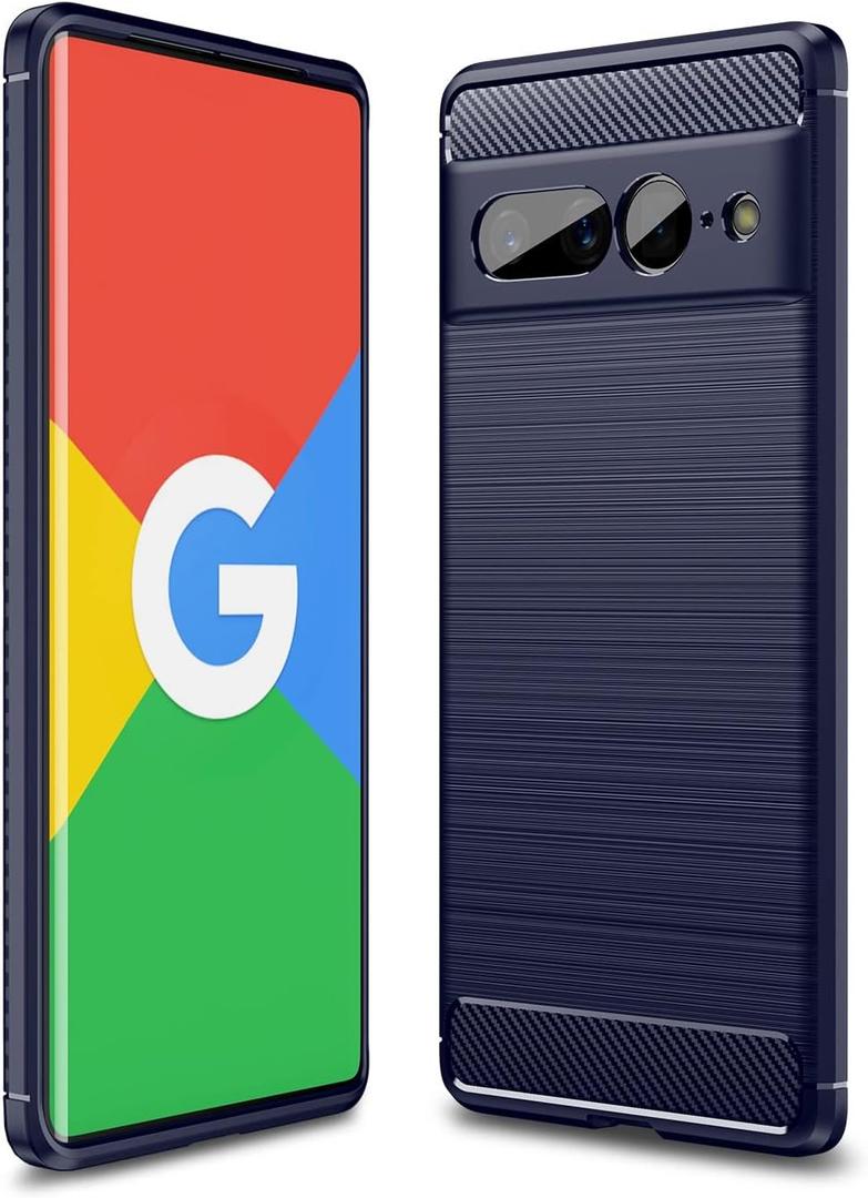 Case Compatible with Google Pixel 7 Pro Case Carbon Fiber Texture Design Cover Anti-Scratch Shock Absorption Case Made for Google Pixel 7 Pro Case (2022) (Blue)