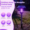 4 Pcs Solar Bug Zapper Outdoor Waterproof Mosquito Repellent light Solar Power Fly Killer lamps for Moths, Gnats, Fly, Small Flying Insect Backyard Garden Lawn (Stainless Steel,Purple & Colored Light)