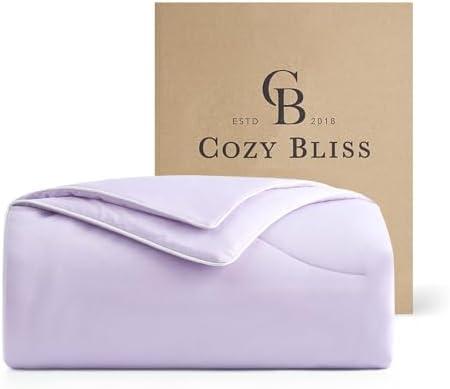 Cozy Bliss Cooling Comforter, Ultra-Soft Cooling Blankets for Hot Sleepers and Night Sweats, Breathable Lightweight Silky Smooth, Lavender Purple