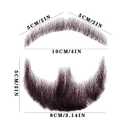 Fake Beard Realistic Mustache Full Hand Tied Goatee Facial Hair Adults Men Makeup Lace Invisible False Beards for Halloween Dressing Entertainment Drama Party Movie Makeup (Black Brown)