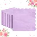 NatNarr 120 Pcs Purple Napkins,Scalloped Mothers Day Paper Napkins Disposable Lavender Cocktail Napkin Lilac Beverage Dessert Napkin for Birthday Wedding Bridal Baby Shower, 5 x 5 Inch