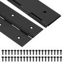 uxcell Piano Hinge, 48" Stainless Steel Continuous & Piano Hinges 3" Open Width 0.06'' Thick Heavy Duty Piano Hinges with Screws for Piano, Cabinets, Doors, Black