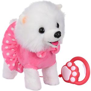 WorWoder Electronic Singing Walking and Barking Plush Dog Toy Interactive Puppy Dog with Remote Control Leash for Kids Toddler Gifts Birthday Girls Boys