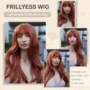 Long Layered Ginger Wig with Bangs for Women 26Inch,Realistic Scalp, Heat Resistant Synthetic Wig, Natural Looking Ginger Orange Wigs for Daily Wear & Part