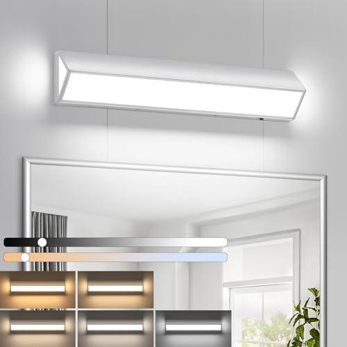 Liilokte LED Modern Bathroom Vanity Light Bar (24-Inch, 5CCT, Dimmable), Modern Acrylic Bathroom Wall Lighting Fixtures Over Mirror, Chrome