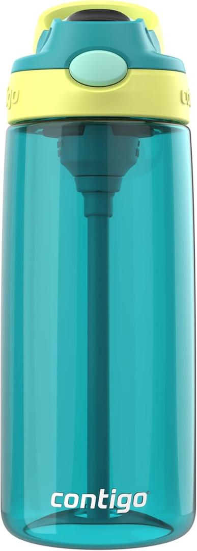 Contigo AutoSpout Kids Water Bottle, 20oz, Pack of 1, Juniper/Limelight