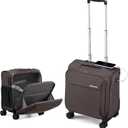 Hanke 16 Inch Underseat Carry On Luggage with Wheels Small Suitcase Softside Luggage Bags for Travel Lightweight Suitcases with Wheels Travel Luggage Personal Item for Men and Women.(Coffee)