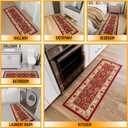 Ottomanson Hallway Runner Rug 20" x 53" Non Slip Oriental Area Rugs Easy to Clean Laundry Rug Runner Durable & Pet Friendly Floor Carpet Runners for Hallways Entryway Living Room Kitchen, Red