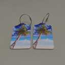 Luggage Tags for Suitcases, 2 Pack Cute PU Leather Suitcase Tag Identifiers TSA Approved with Stainless Steel Loop and Address Card for Baggage Tag for Cruise Airport Travel Essentials by Chelmon (01 Beach)