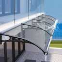 Awning for Door Entrance & Window with Aluminum Bracket - 118" x 39" Crystal Clear Patio & Window Awning | All-Weather UV, Rain & Snow Protection | Easy to Install for Porch, Deck, TerraceCloud Gray