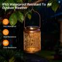 Solar Lanterns Outdoor Waterproof Butterfly Garden Decor, Birthday Gifts for Women Mom Grandma Seniors, Metal Hanging Lanterns Decorative Colorful LED Lights for Lawn, Yard, Patio, Backyard, Porch