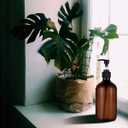 Shampoo Bottles with Pump, 17oz Refillable Amber Plastic Pump Dispenser Bottle for Soap Shampoo Conditioner, 2 Pack (500ml, Brown)