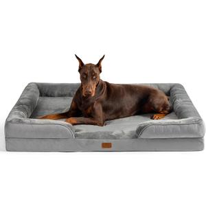 Bedsure XXL Orthopedic Dog Bed for Extra Large Dogs - Washable Giant Dog Cat Bed Waterproof, Comfort Dogs Couch Sofa with Washable Removable Cover, Pet Bed with Nonskid Bottom, Grey, 52"