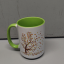 Tree With Circle Leaves, 11oz Two-Tone Green Mug