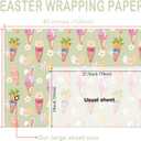 2 x WRAPLULU Easter Wrapping Paper - 4 Jumbo Sheets, 28 * 40 Inches - Green Bunny Gift Wrap with Carrots, Ice Cream, Eggs and Floral, Perfect for Kids Easter Spring Birthday