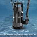 LANCHEZ 1.6HP 6000GPH Sump Pump, High Flow Submersible Water Pump with Float Switch, Automatic Transfer Water Pump for Swimming Pool Basement Flooded Pit Sewage Sink Tub, Black