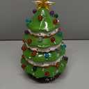 Ceramic Christmas Tree, 12" Macaroon Donut Tabletop Christmas Tree with Multicolored Lights Decorative Christmas Tree for Holiday Xmas Indoor Decorations