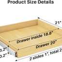 Pull Out Cabinet Organizer, Soft Close Wooden Slide Out Drawers for Pots and Pans, Full-extension Roll Out Shelves for Kitchen Cabinets, Pantry Organization, Bottom & Side Mount(21"W X 21"D x 3.4''H)