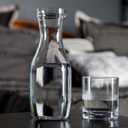 Lily's Home Bedside Night Water Carafe with Tumbler Glass, Easy Pour Spout for No-Mess Use in Bedroom, Bathroom, or Kitchen, Use Cup as Lid, Acrylic Break Resistant (16 Ounces)