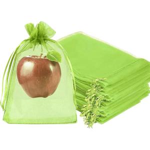 Fruit Protection Bags, Fetanten 100 PCS 6 x 8 Inch Mesh Drawstring Bag for Fruit Trees, Small Green Garden Fruit Plant Netting Cover Bag Protect Blueberry Tomato Apple Mango from Bird Insect Pest