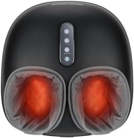 Medcursor Foot Massager Machine with Heat, Feet Massage Delivers Relief for Tired Muscles & Plantar, Deep Kneading Therapy, Multi-Level Settings for Home, Office Use, Size up to 13"
