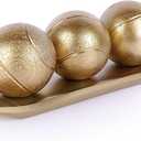 LCCCK Decorative Tray with Balls Set, Gold Decor Orbs TV Stand, Coffee Table Centerpiece, Elegant Orbs Decorative Balls for Dining Kitchen Console Fireplace Decor Centro De Mesa De Comedor